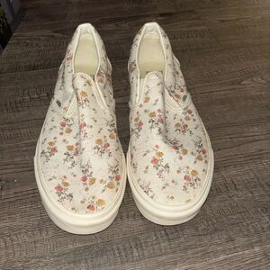 Floral Postage Slip On Vans
